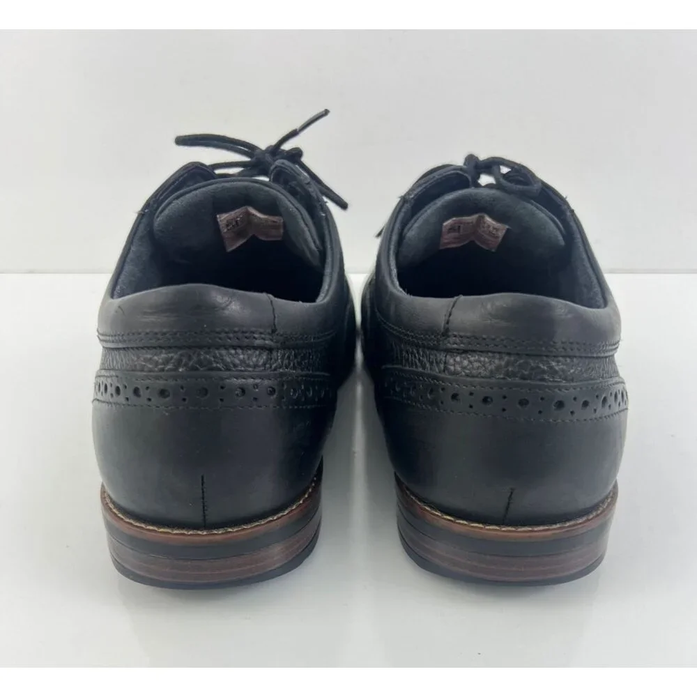 Rockport Men's Dustyn Wingtip Oxford Shoes 10.5  W Black Waterproof - Picture 4 of 9